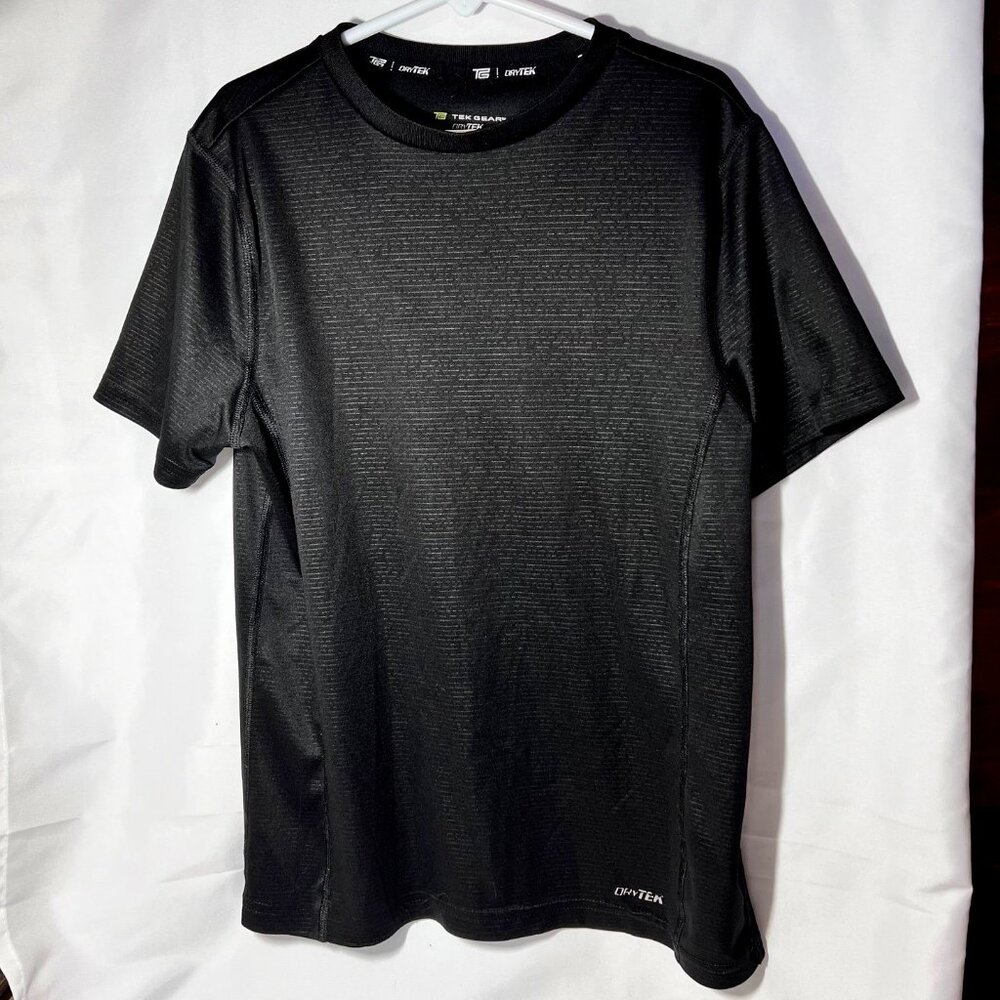 Tek Fear Dry Tek Boys Medium (10-12) Black & Gray Sports Short Sleeve Shirt